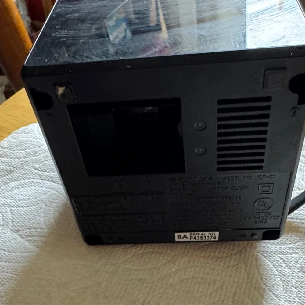 Black Digital Alarm Clock with Orange Display - Picture 3 of 9